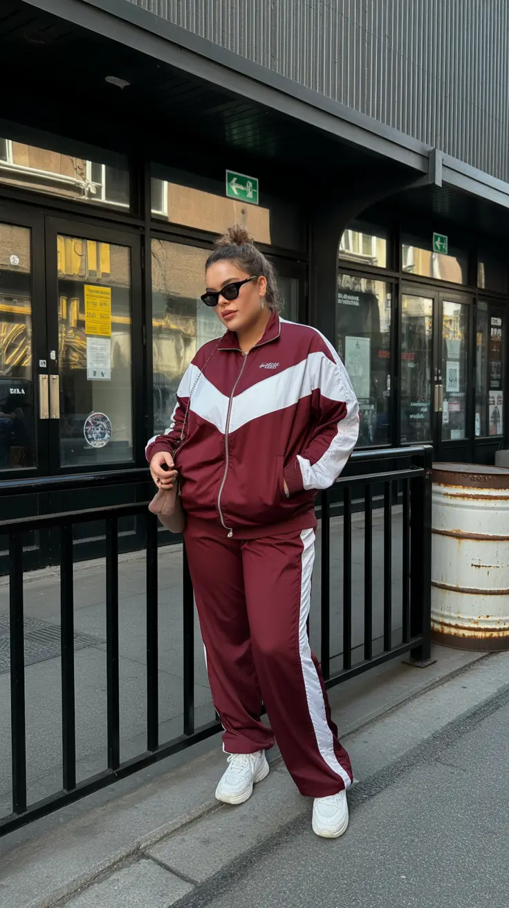 winter capsule wardrobe for plus size women 2025-2026 Sporty Burgundy Vibes