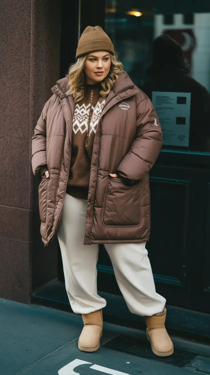 winter capsule wardrobe for plus size women 2025-2026 Cozy in Earth Tones