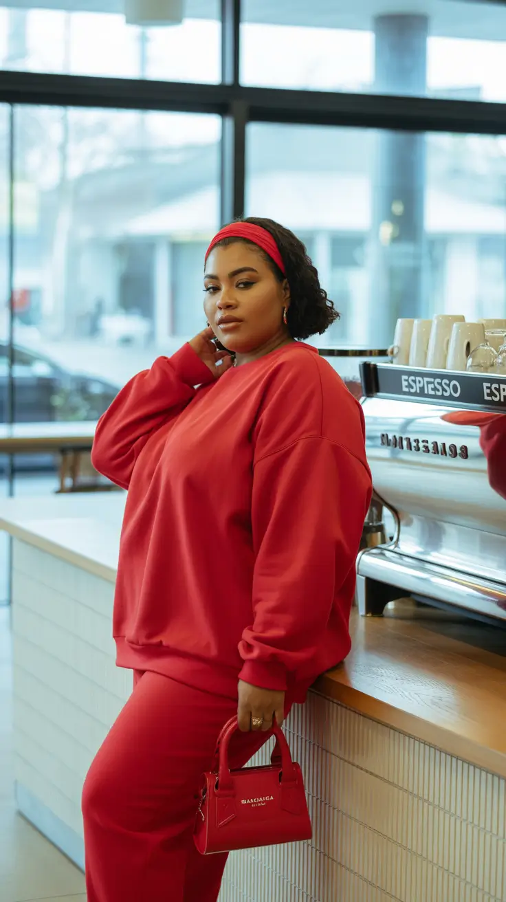 winter capsule wardrobe for plus size women 2025-2026 Red Confidence Statement