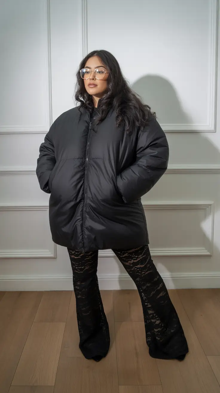 winter capsule wardrobe for plus size women 2025-2026 Dark Contrast Layers