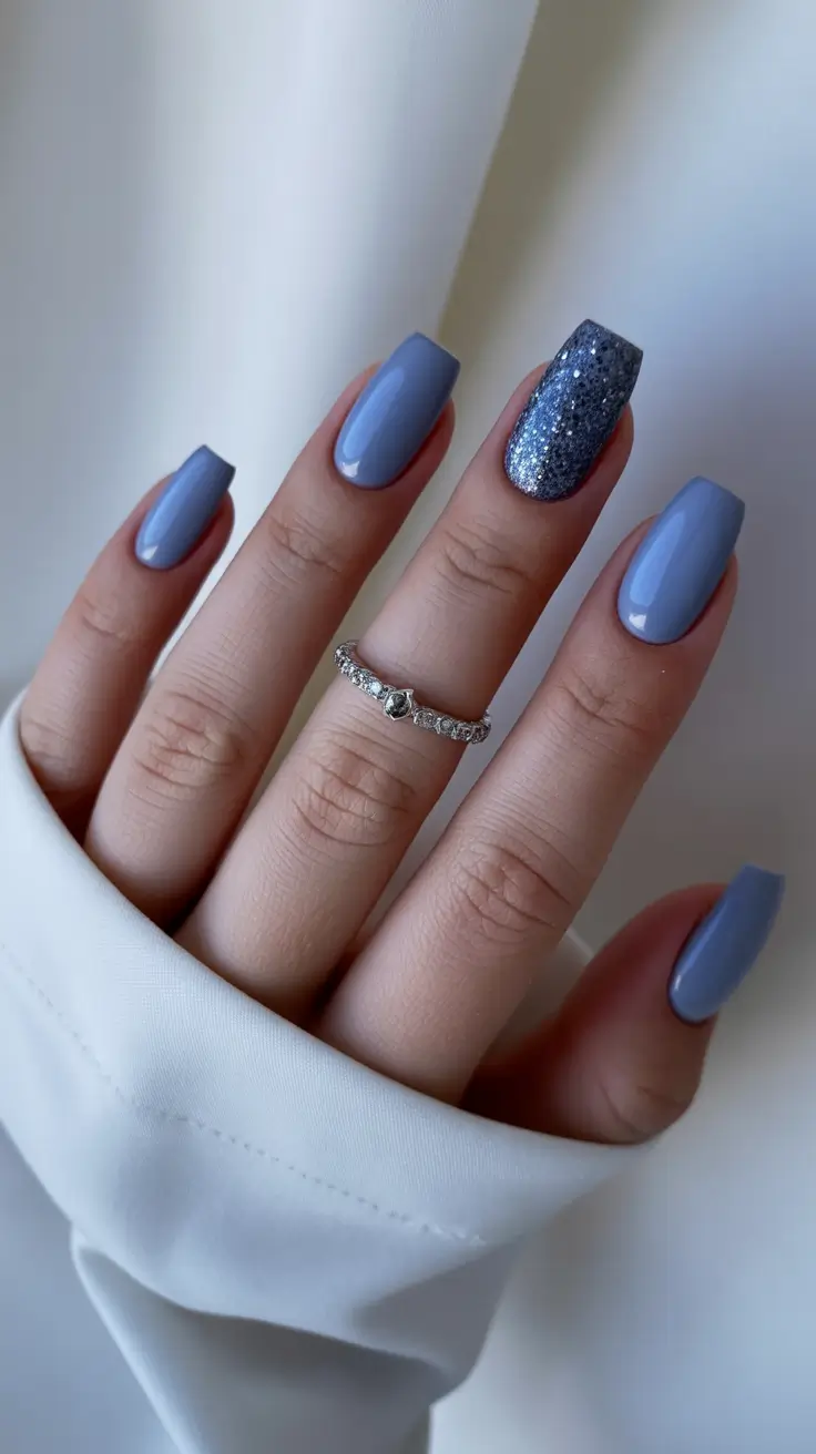 coffin winter nails design and color ideas 2025 2026 frosted periwinkle glam