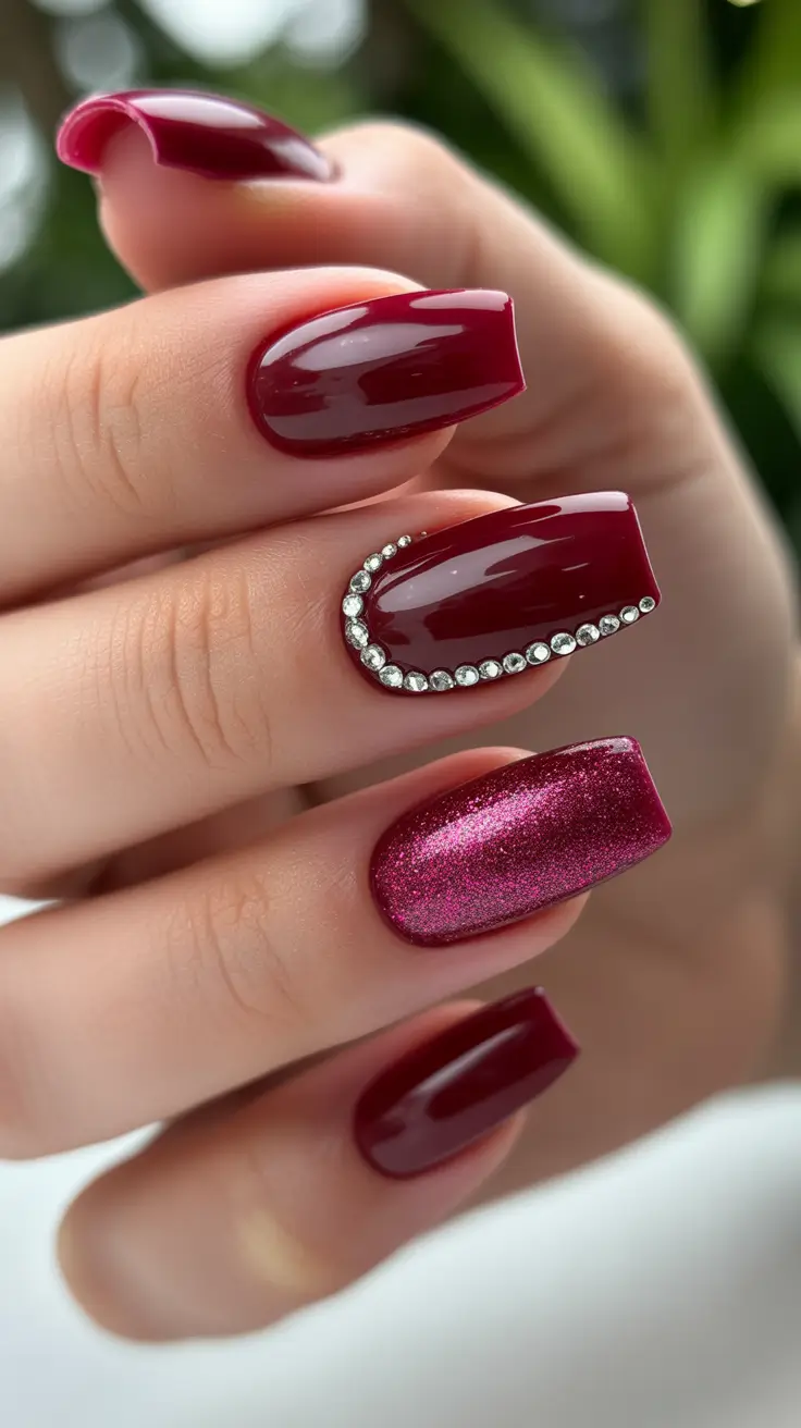 coffin winter nails design and color ideas 2025 2026 Raspberry Luxe