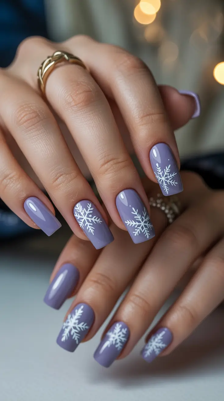 coffin winter nails design and color ideas 2025 2026 Lavender Frost