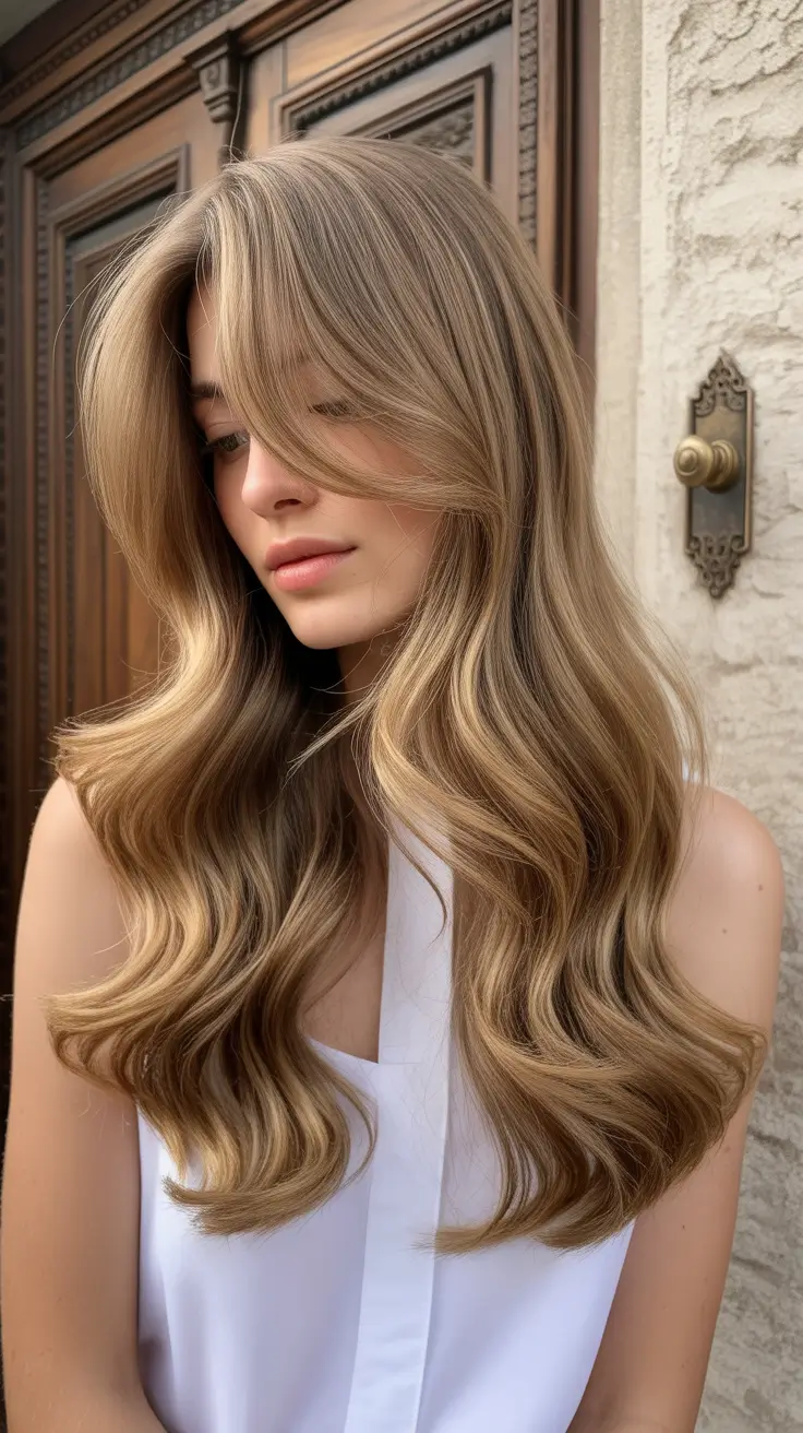 cute winter haircuts 2025-2026 Golden Brunette Layers