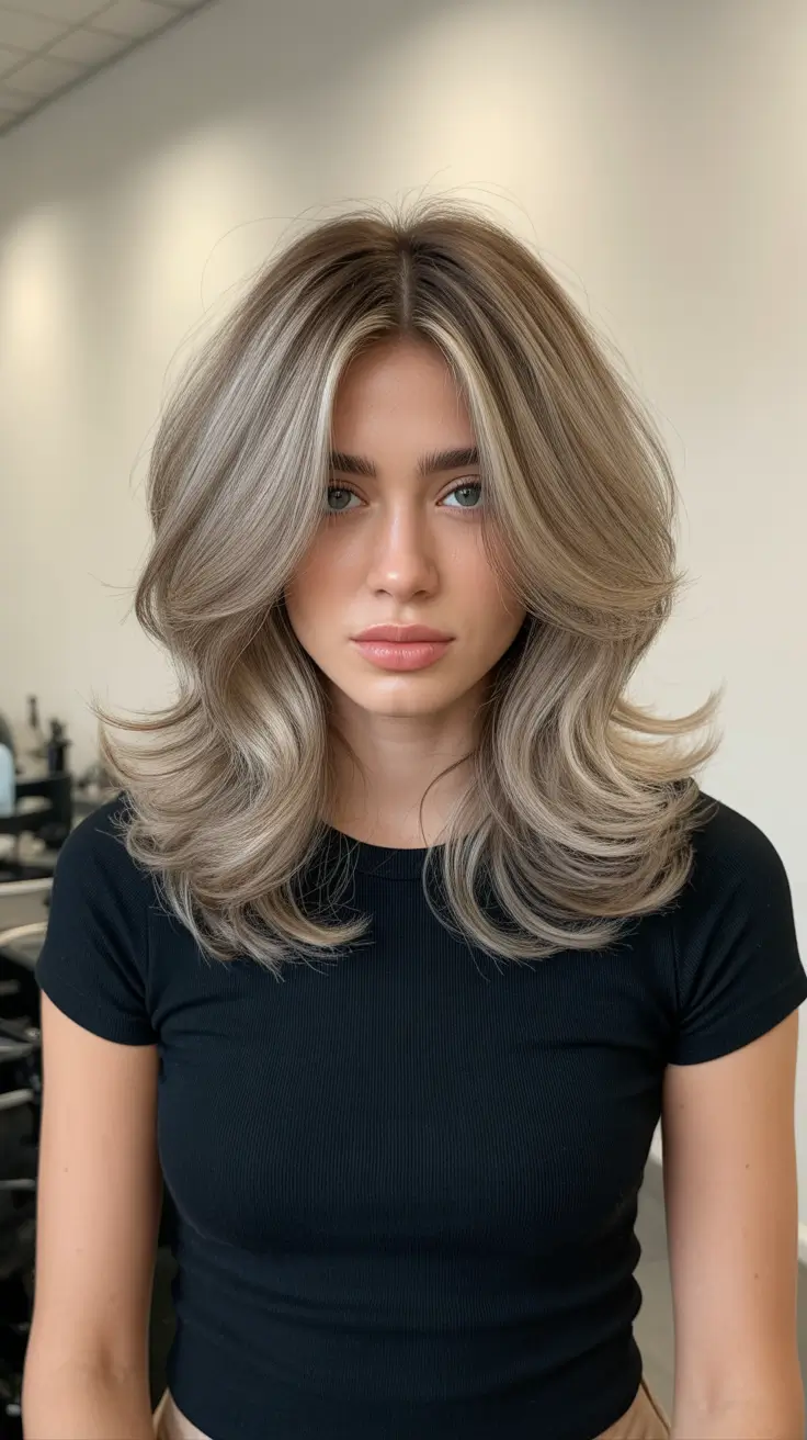 cute winter haircuts 2025-2026 Feathered Layers with a Retro Twist