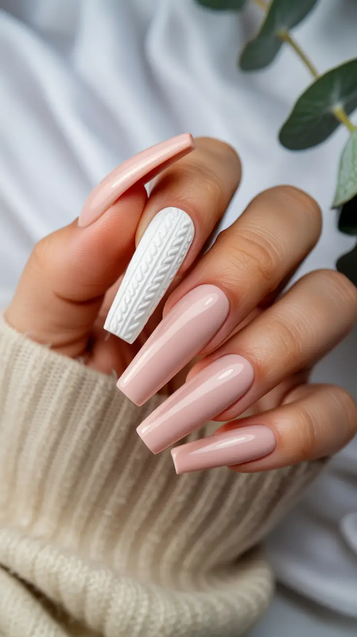 Cute Sweater Nails Winter 2025–2026 Blush Cozy Classic