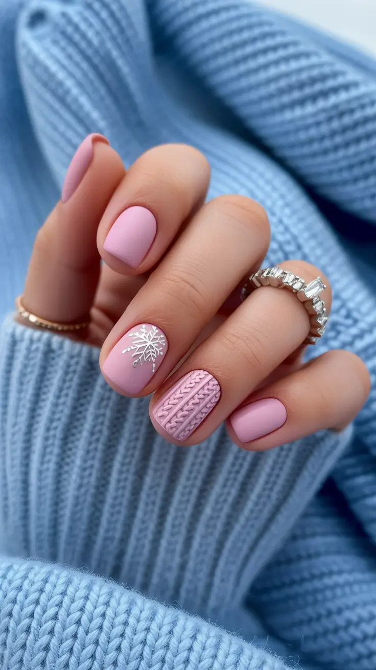 Cute Sweater Nails Winter 2025–2026 Pastel Comfort Knit