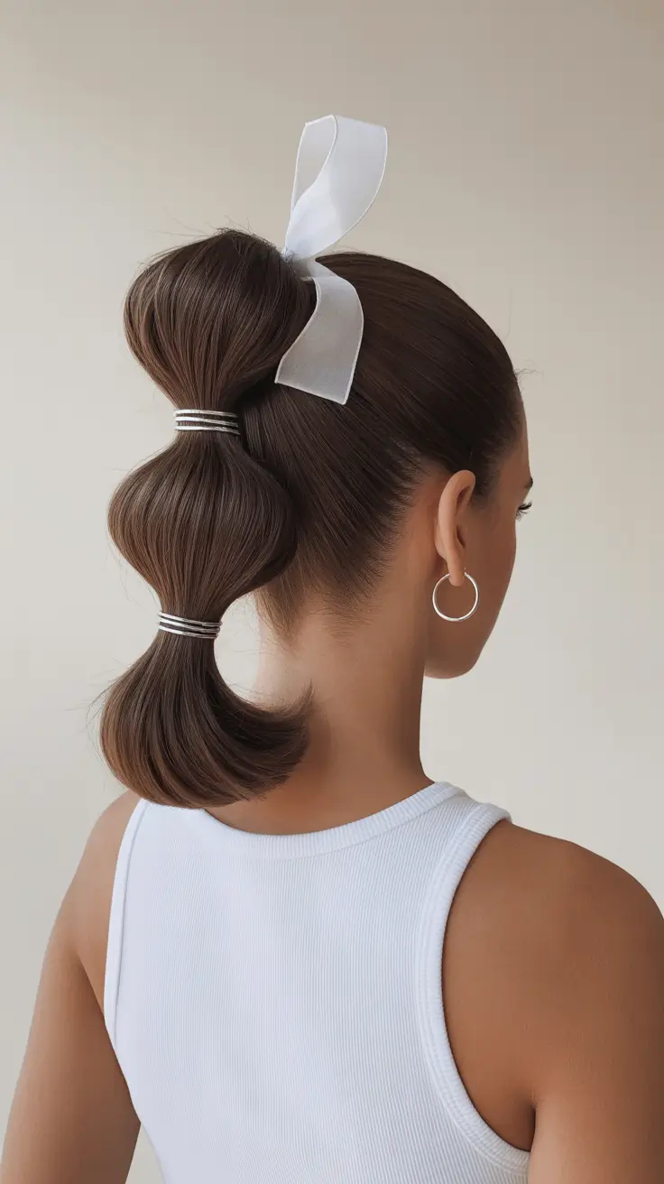 cute winter hairstyles 2025-2026 Puffy Bubble Ponytail