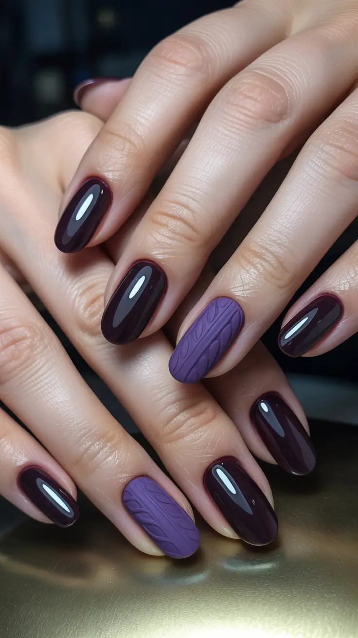 Dark Winter Nail Colors 2025–2026 Velvet Plum Sophistication