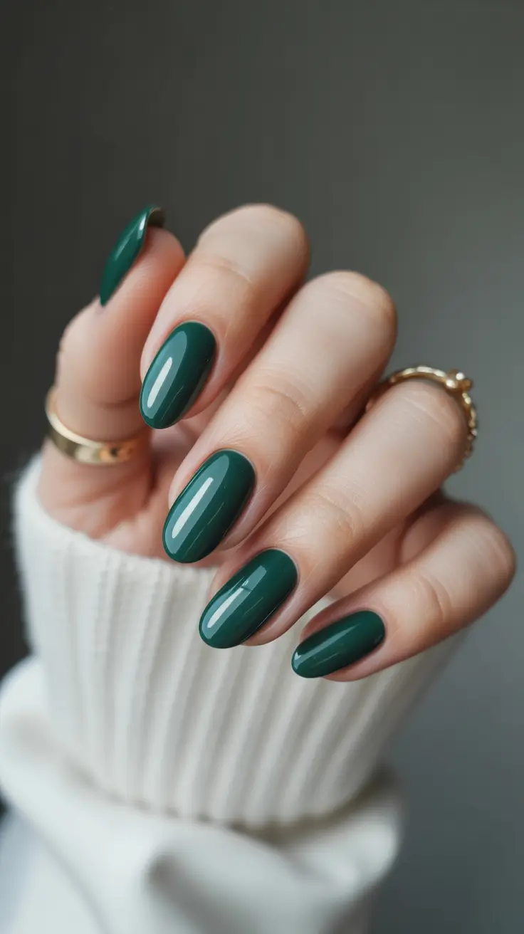Dark Winter Nail Colors 2025–2026 Evergreen Minimalism