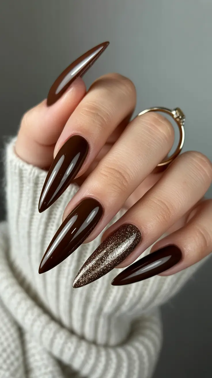 Dark Winter Nail Colors Ideas 2025-2026 Molten Mocha Luxe