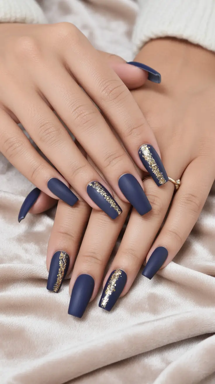 Dark Winter Nail Colors Ideas 2025-2026 Midnight Matte Elegance