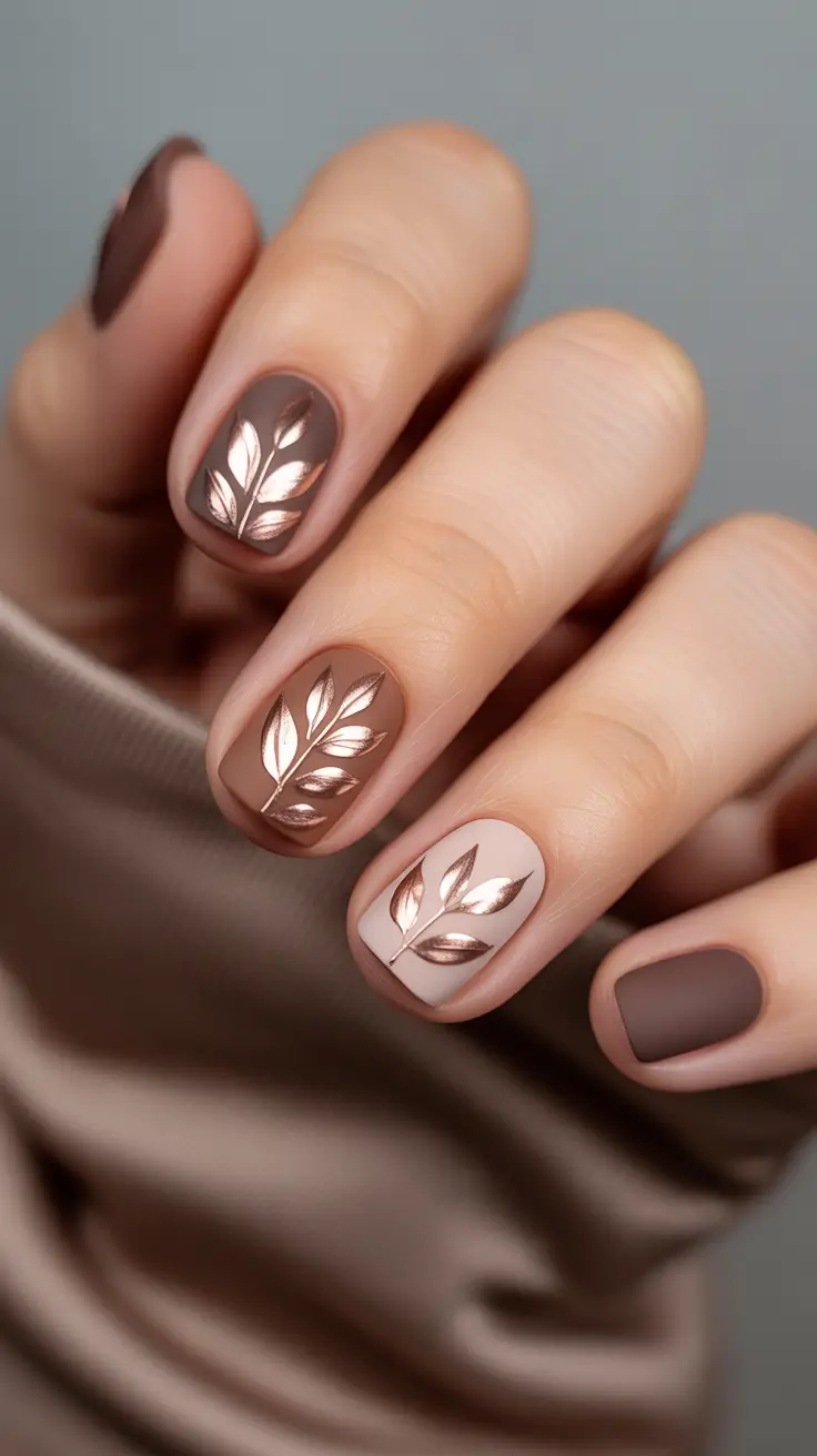 Dark Winter Nail Colors Ideas 2025-2026 Rose Leaf Serenity