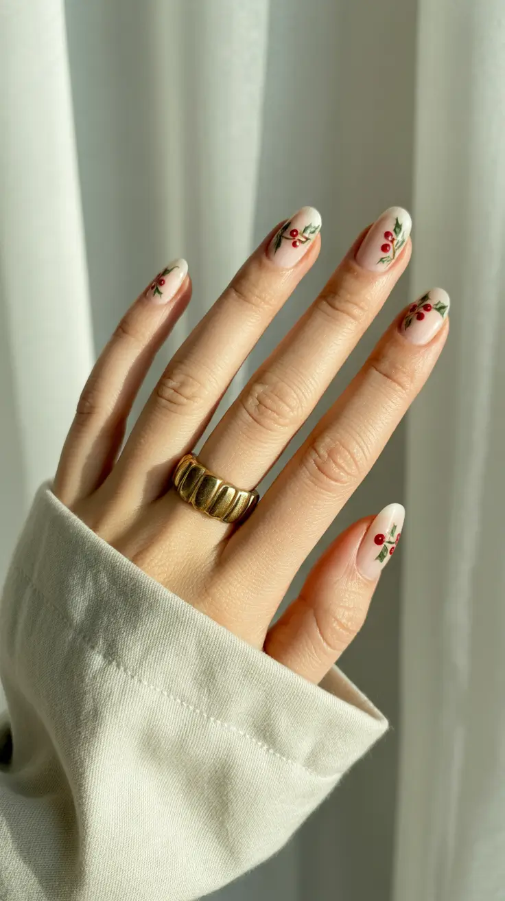 cute-winter-nails-2025-2026-berry-sprig-minimalism
