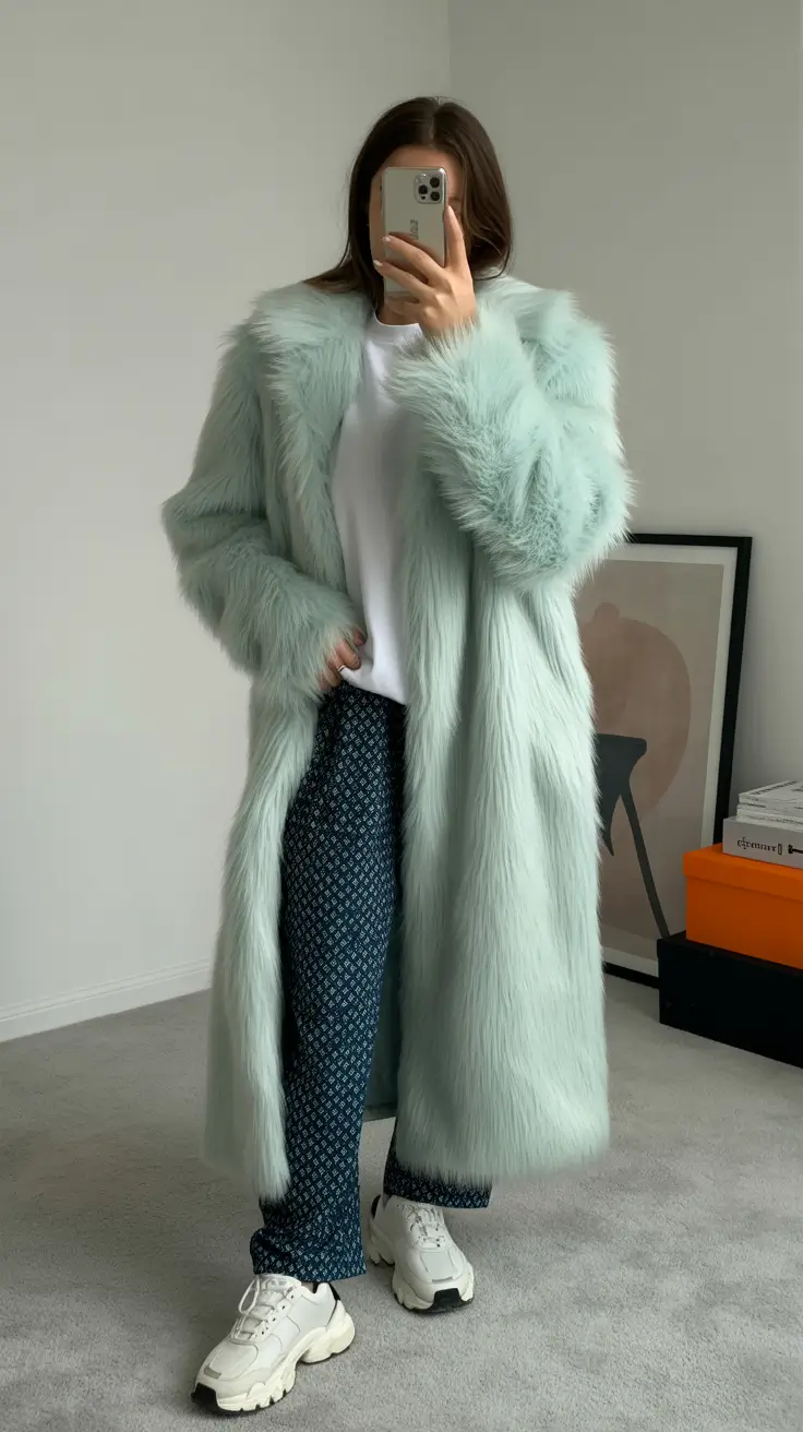 cozy winter outfits 2025-2026 Minty Fresh Statement