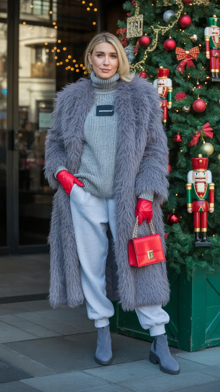 cozy winter outfits 2025-2026 Playful Textures with Street Energy