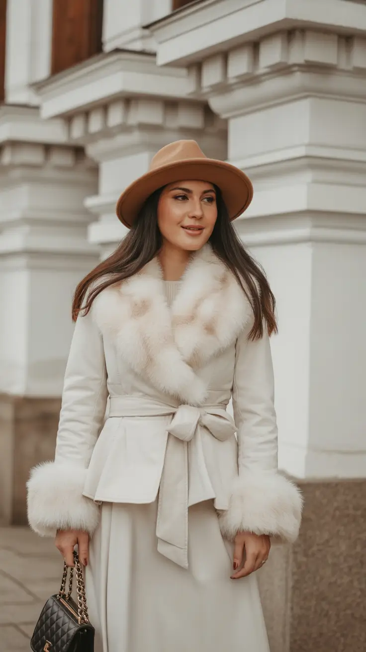 cozy winter outfits 2025-2026 Timeless Femininity with a Luxe Twist