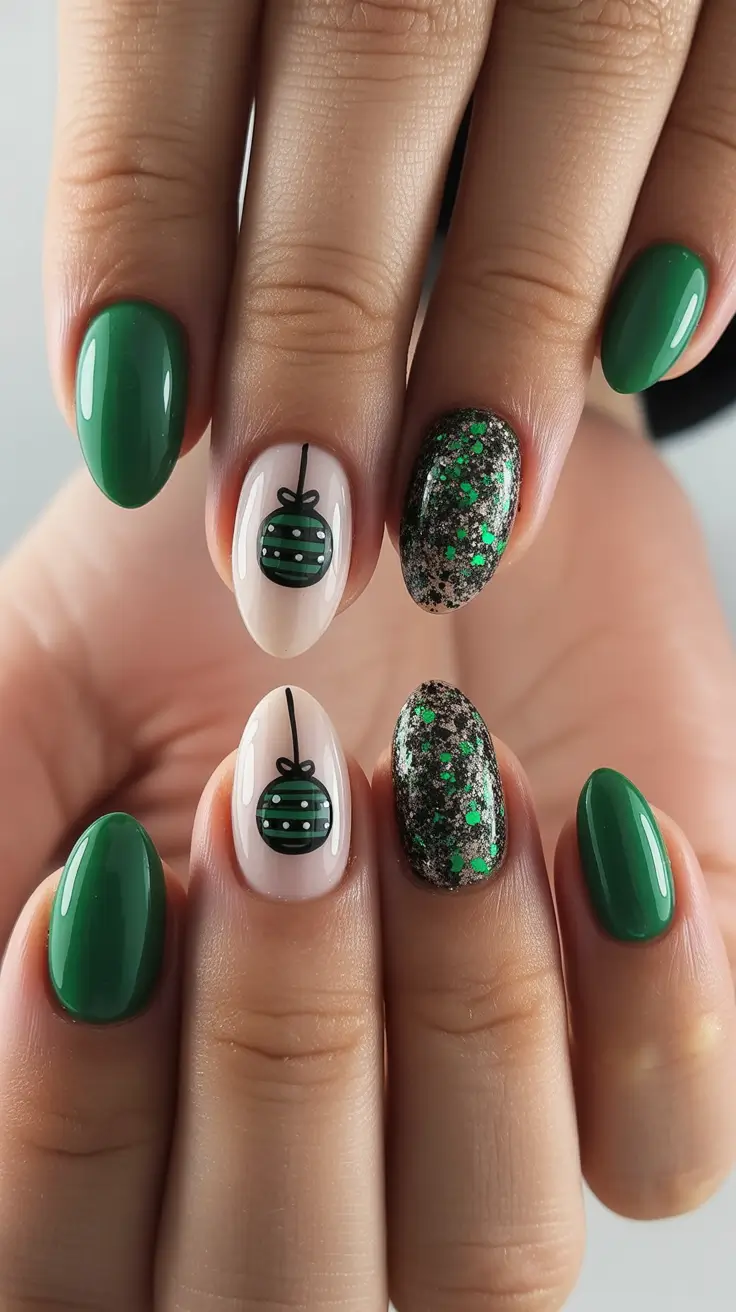 Fresh Christmas Nails 2025 Emerald Whispers of Winter Magic