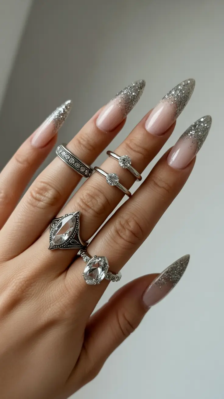 Fresh Christmas Nails 2025 Silver Frost Magic