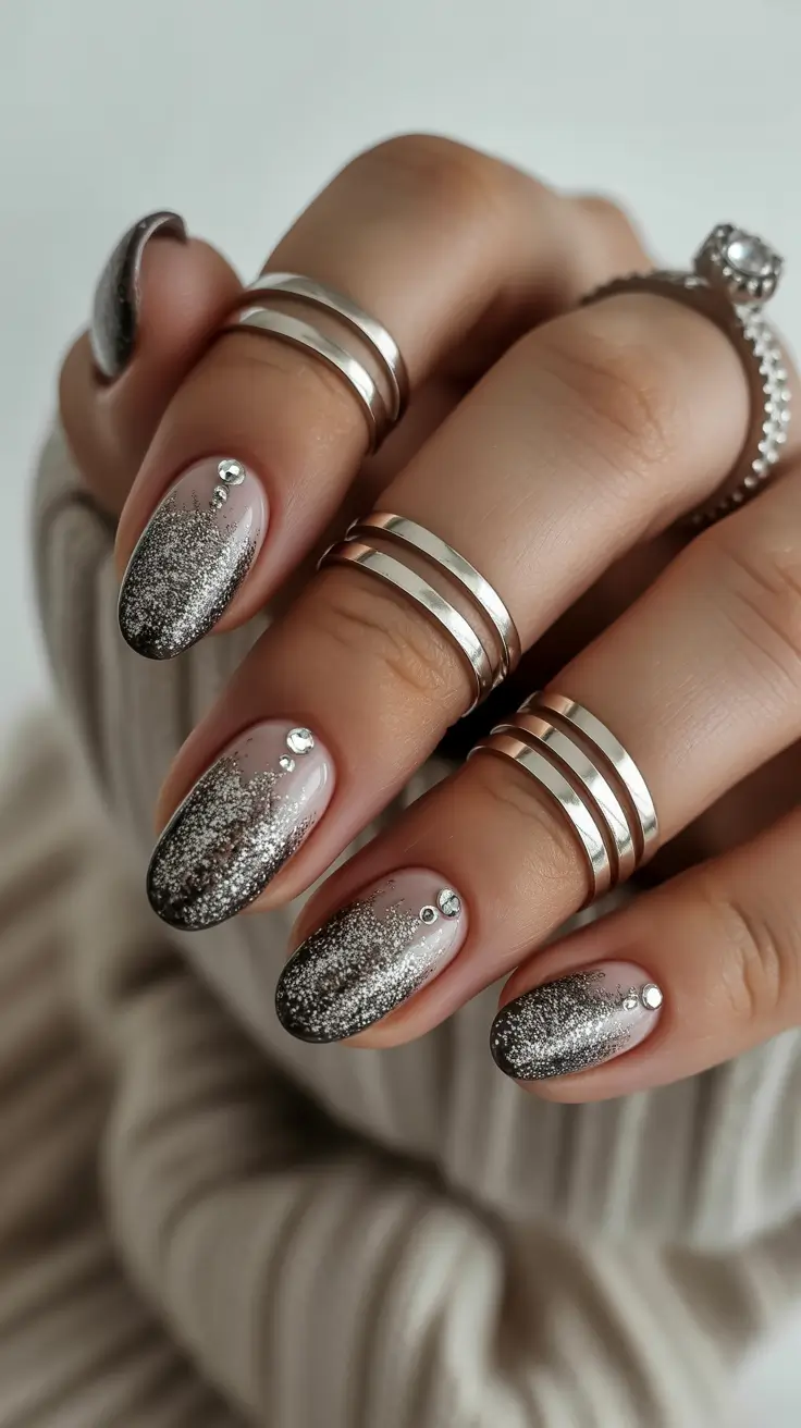 Fresh Christmas Nails 2025 Glam Noir Glitter
