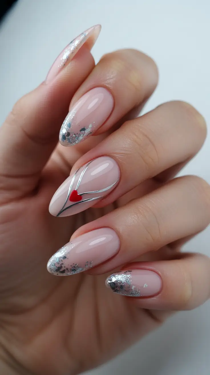 Fresh Christmas Nails 2025 Heart of Silver