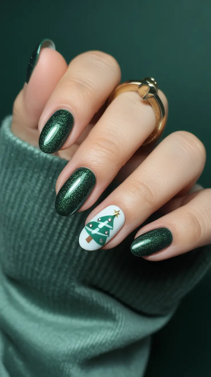 Fresh Christmas Nails 2025 Evergreen Elegance with a Twist