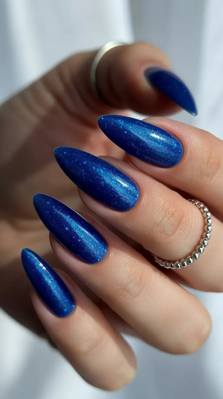 Fresh Christmas Nails 2025 Midnight Sapphire Shine
