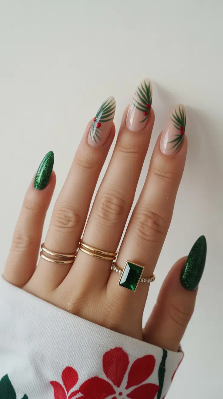 Fresh Christmas Nails 2025 Evergreen Charm