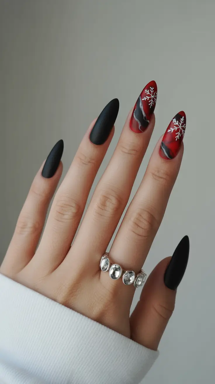 Fresh Christmas Nails 2025 Velvet Ember Snow