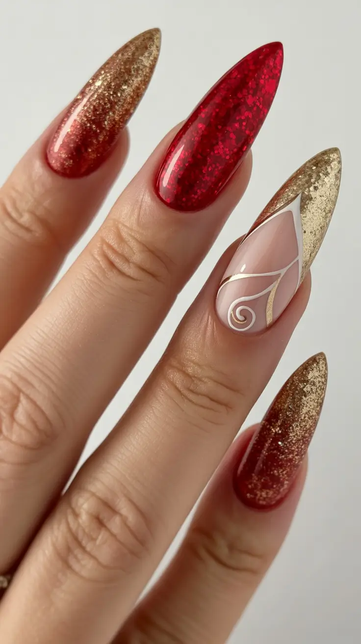 Gel Nail Trends Winter 2025-2026 Gilded Flame