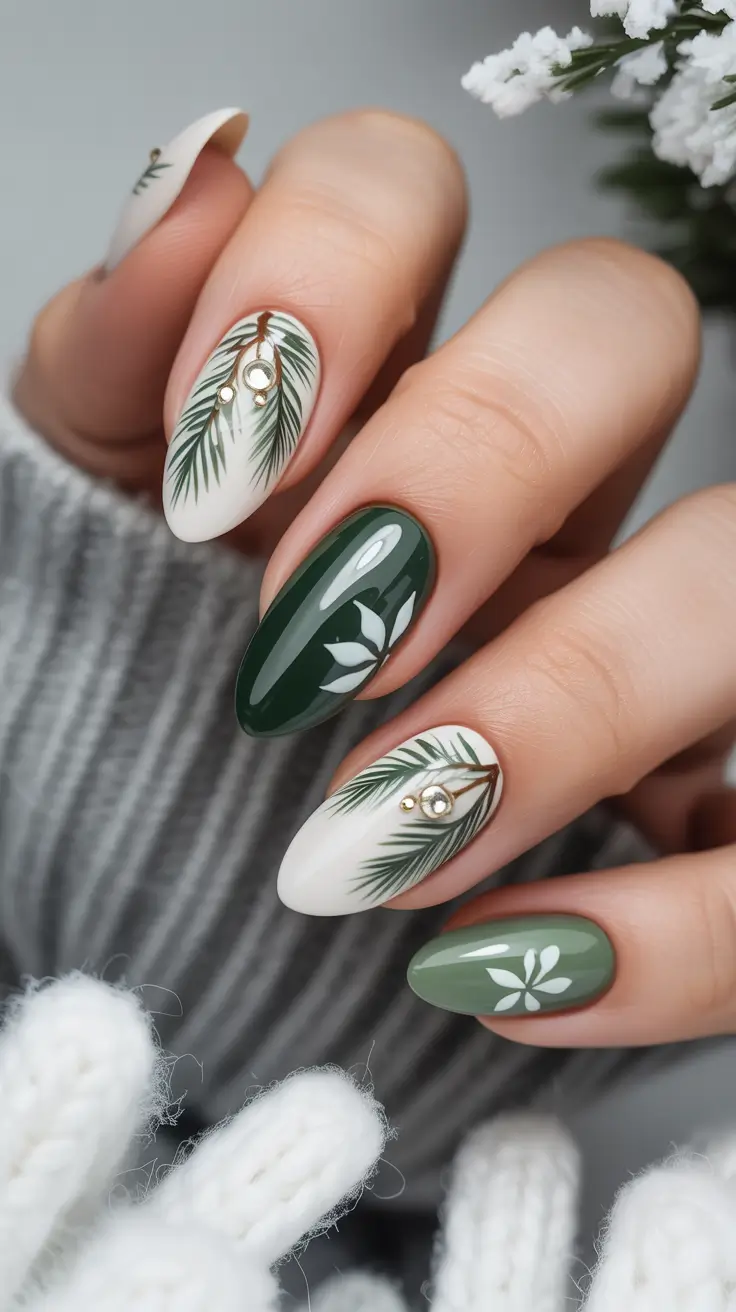 Gel Nail Trends Winter 2025-2026 Evergreen Glow