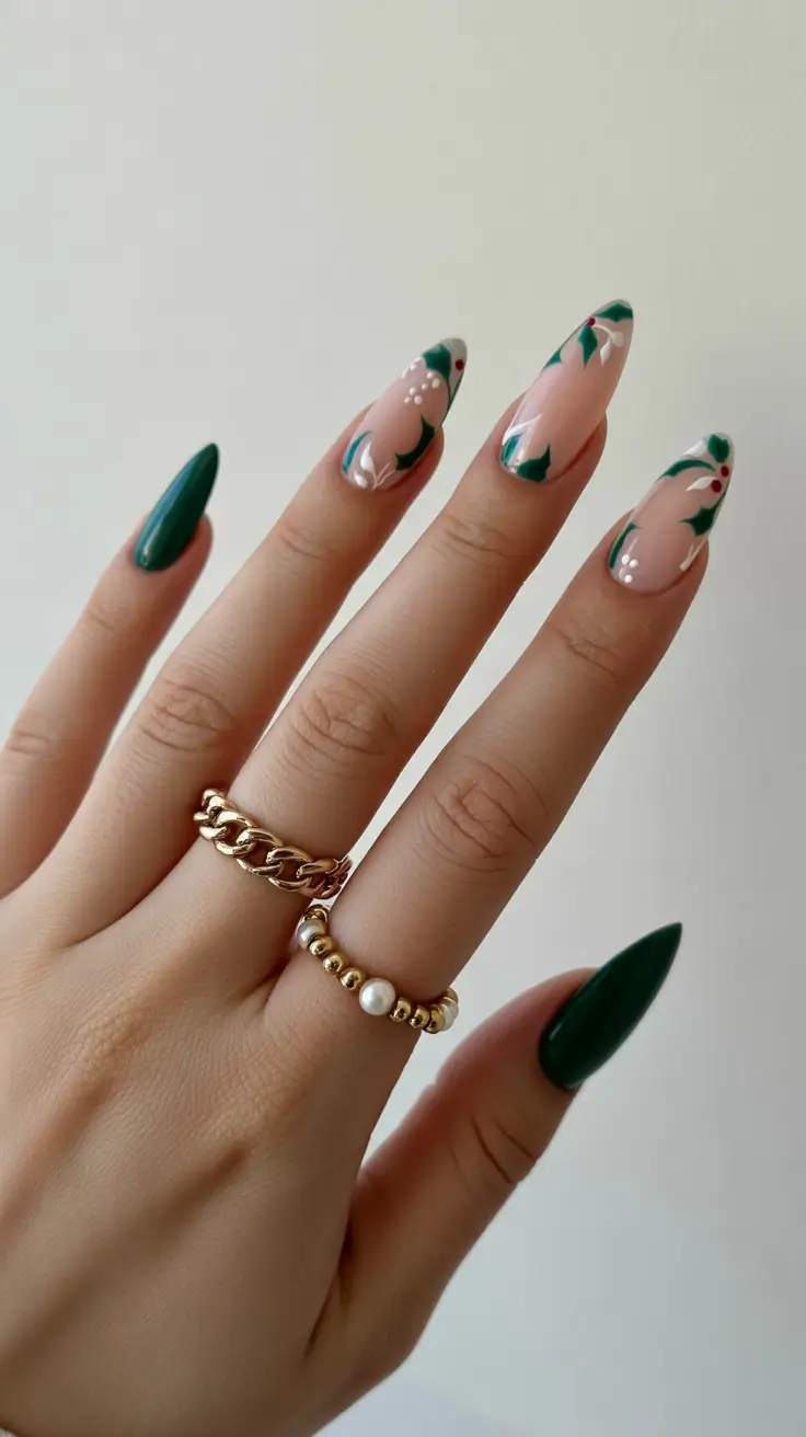 Green Winter Nails 2025-2026 Evergreen Chic
