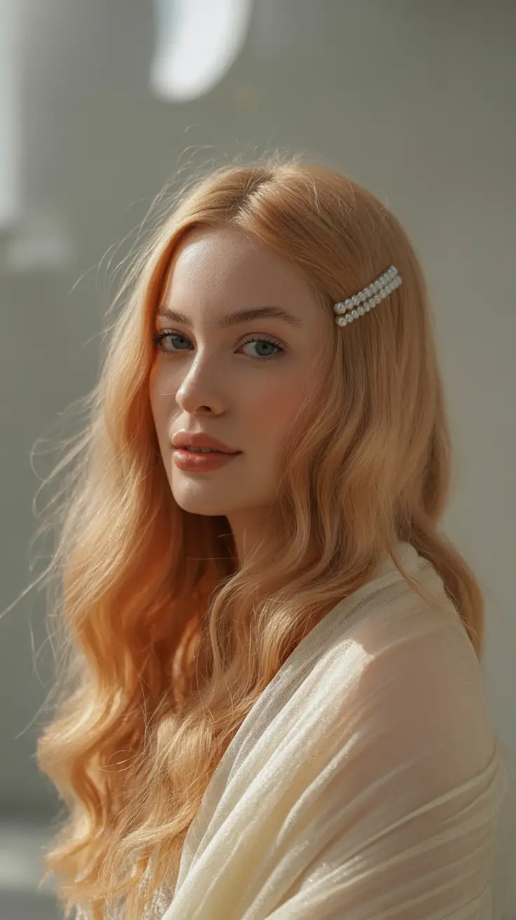 winter-hairstyles-2025-2026-golden-waves-with-pearl-clip