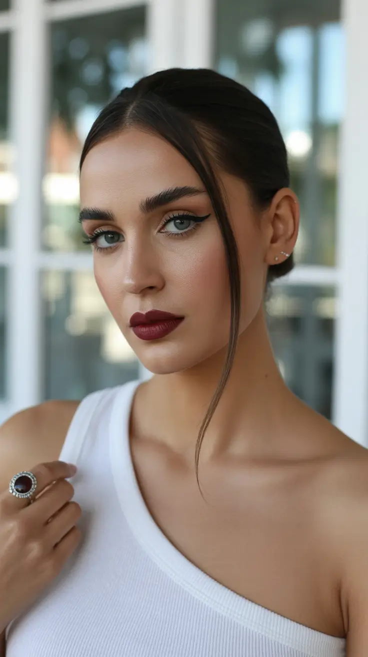 winter-hairstyles-2025-2026-Sleek-Knot-with-Face-Framing-Pieces