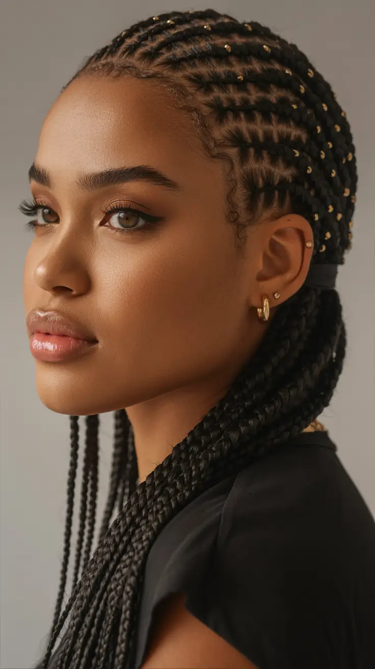winter-hairstyles-2025-2026-Protective-Braids-with-Golden-Accents