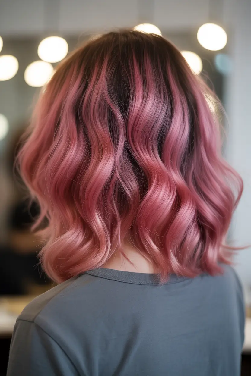 winter hair colors highlights 2025-2026 Rosé Melted Highlights