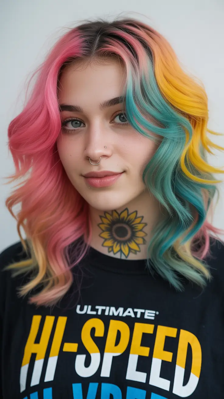 winter hair colors highlights 2025-2026 Color Explosion Waves