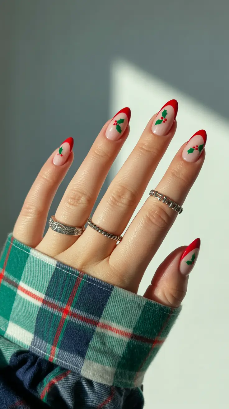 Hot Winter Nail Ideas 2025–2026 Festive French Revival