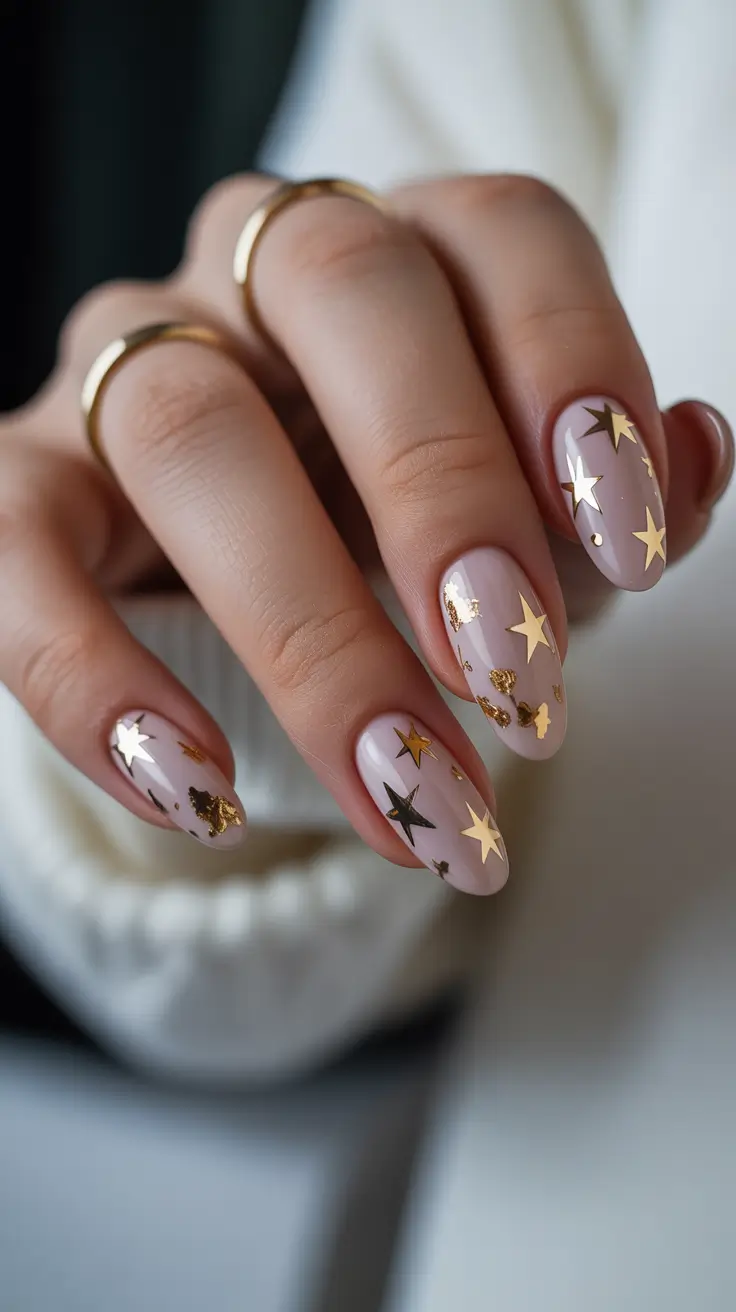 Hot Winter Nail Ideas 2025–2026 Soft Constellation Glow