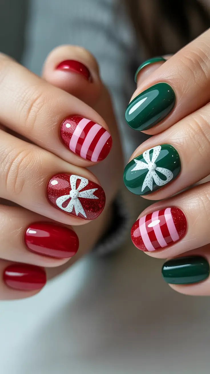 Hot Winter Nail Ideas 2025–2026 Wrapped in Stripes and Sparkle