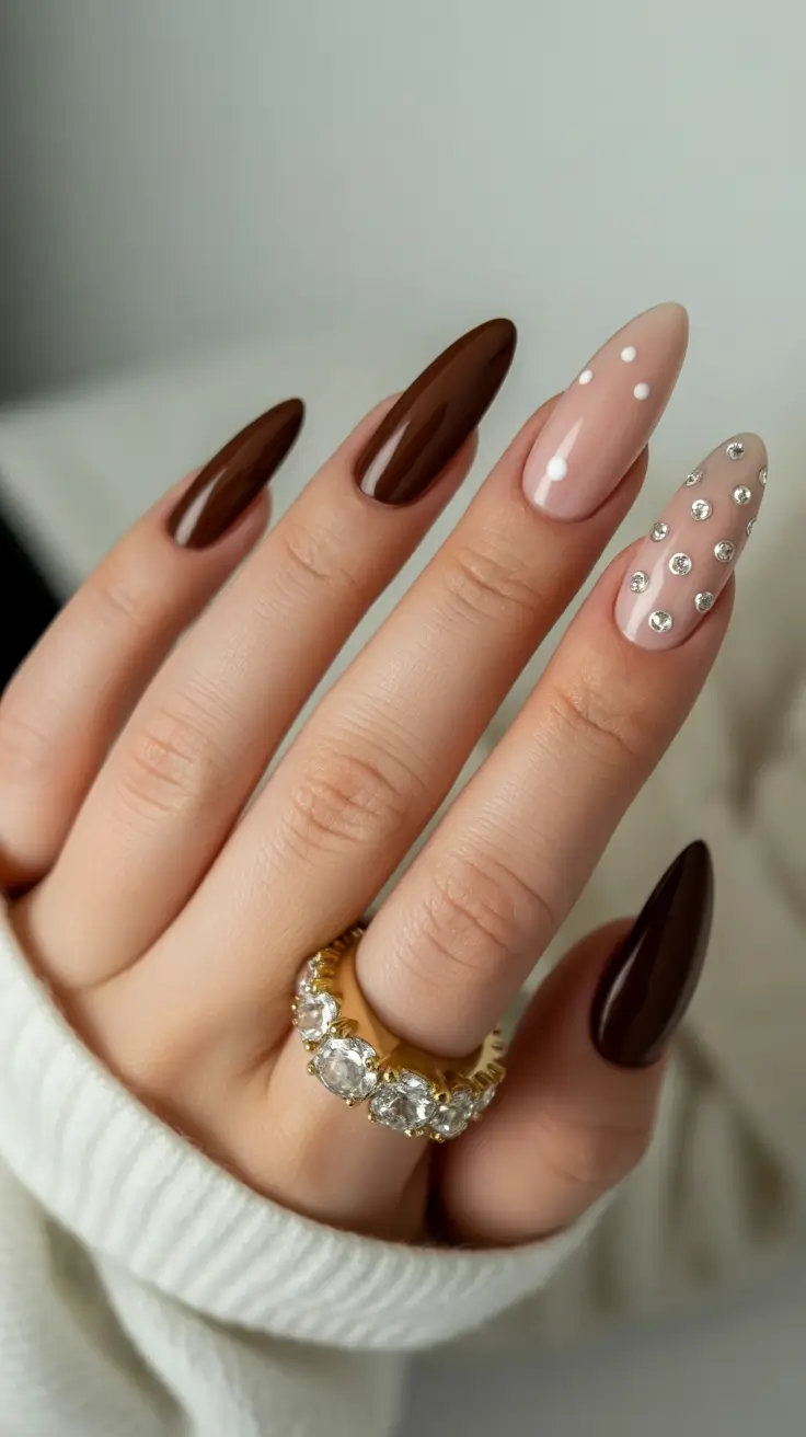 Hot Winter Nail Ideas 2025–2026 Chocolate and Crystals