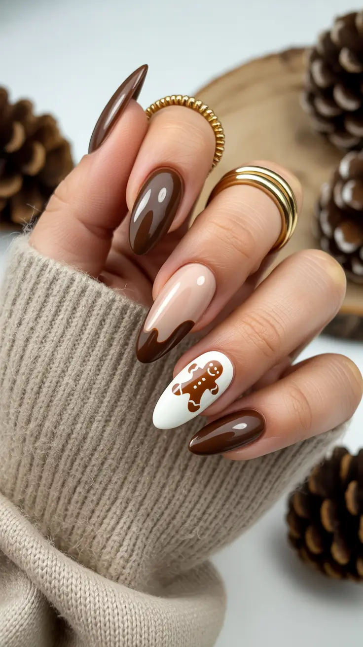 Hot Winter Nail Ideas 2025–2026 Gingerbread Dream