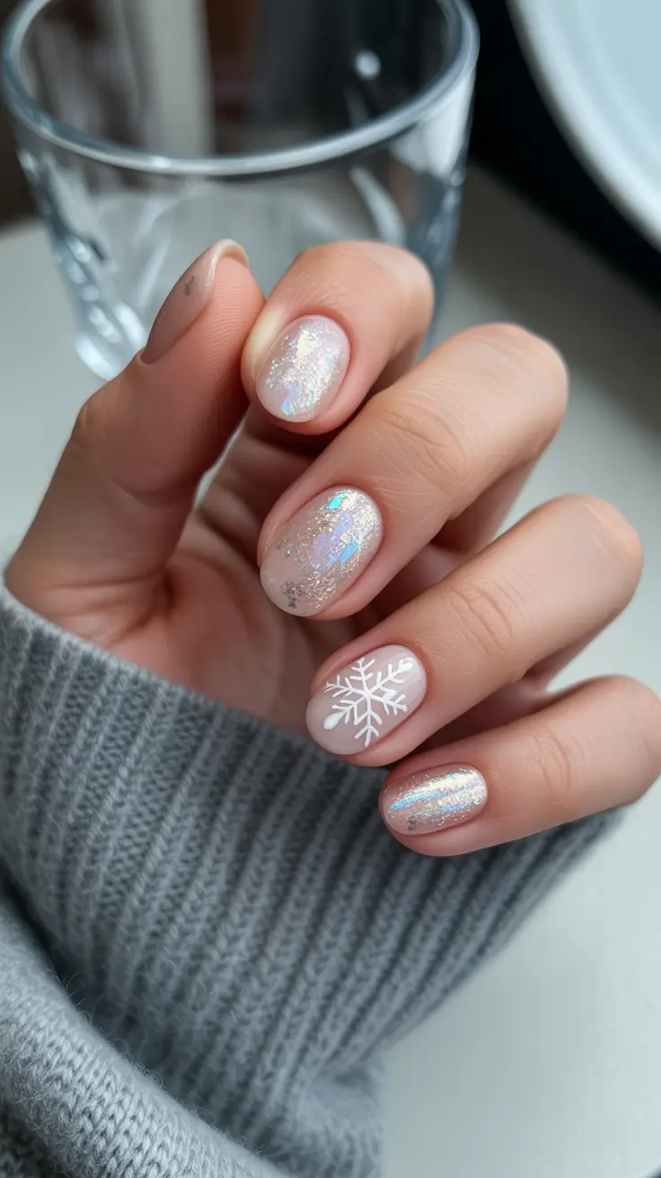 Hot Winter Nail Ideas 2025–2026 Iridescent Snow Whisper