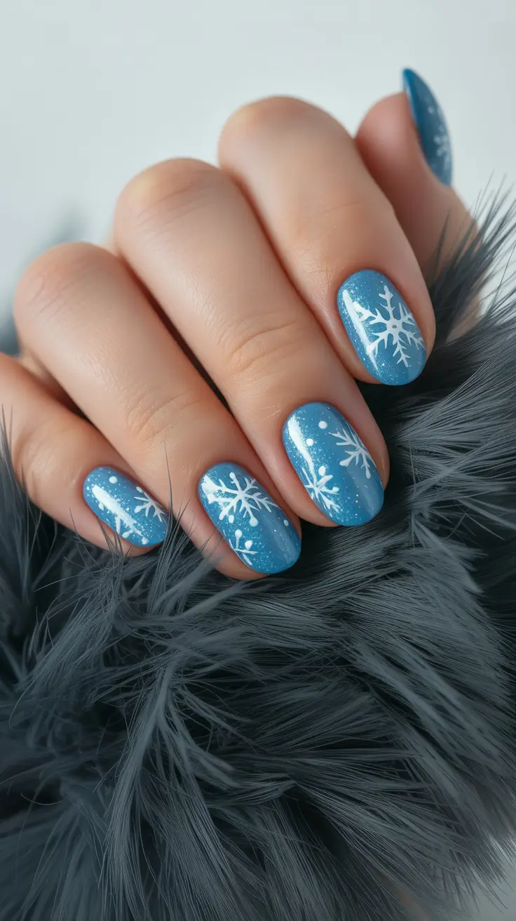 Hot Winter Nail Ideas 2025–2026 Frozen Sapphire Sparkle