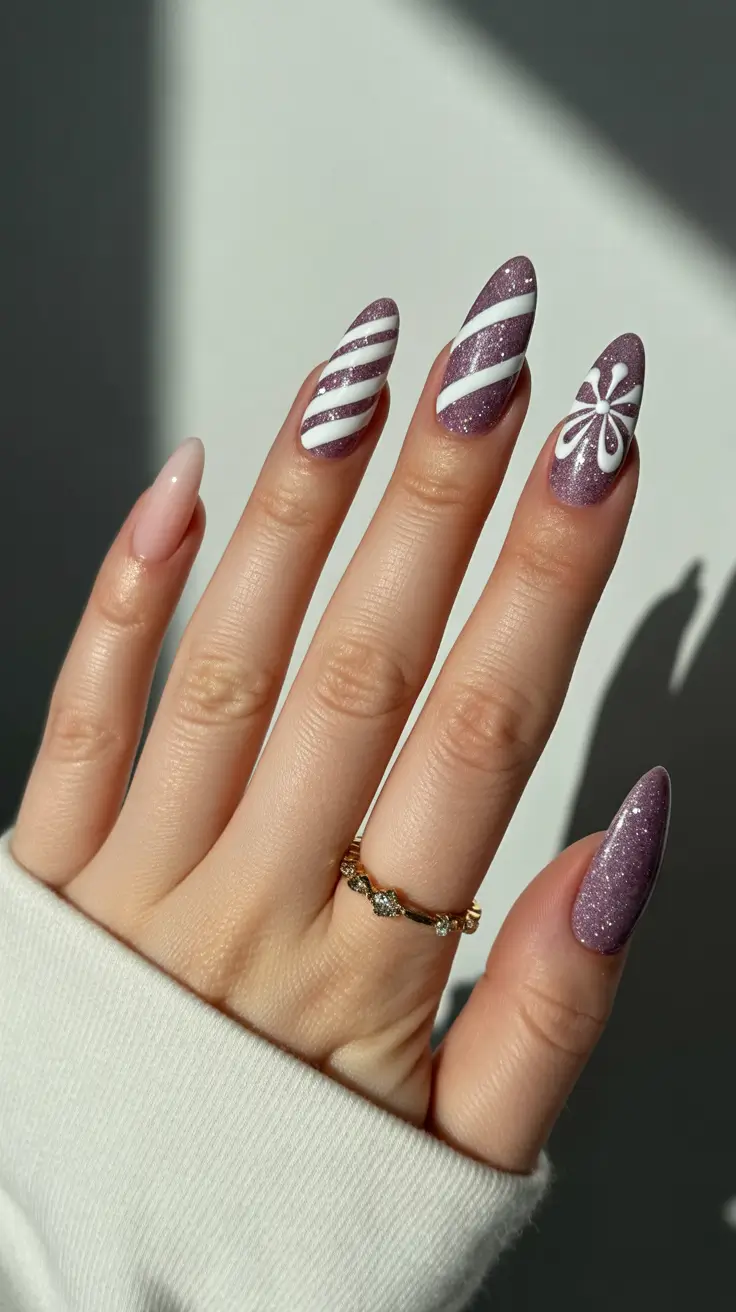 Hot Winter Nail Ideas 2025–2026 Peppermint Twist