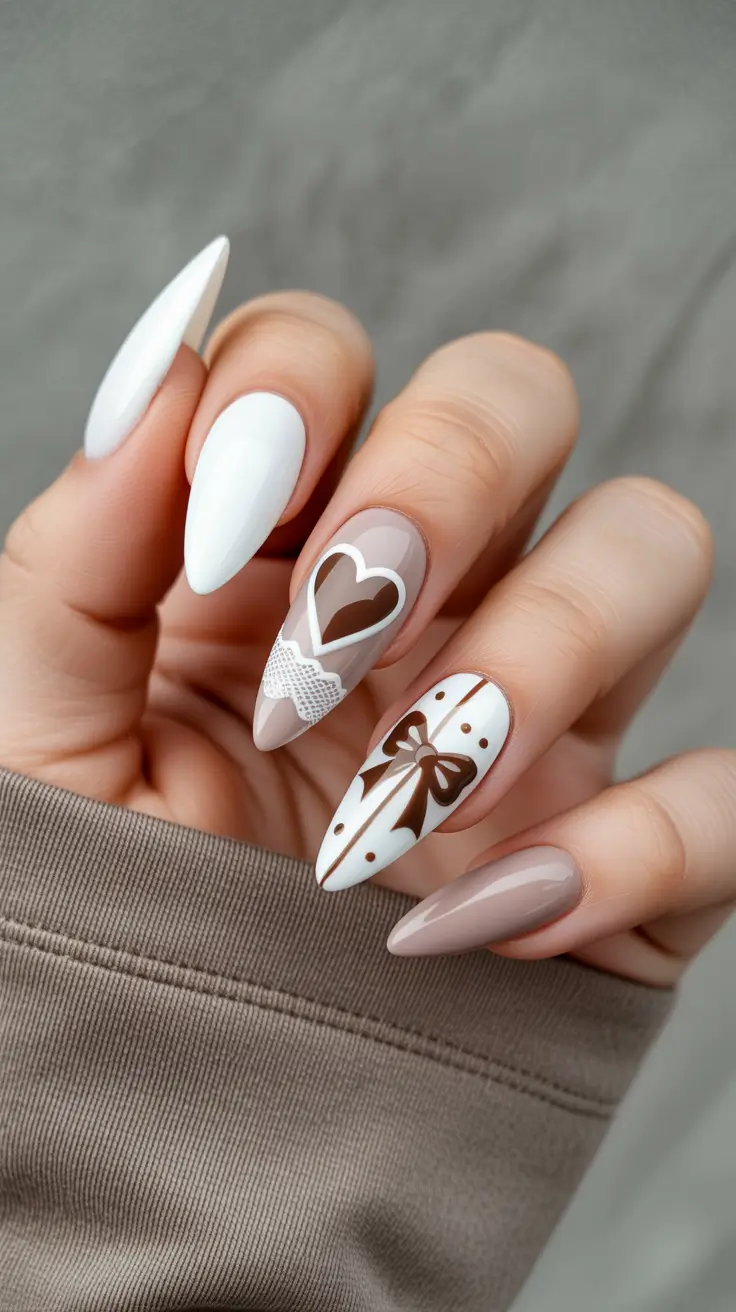 Late Winter Nails 2025–2026 Sweet Bow & Heart Accents