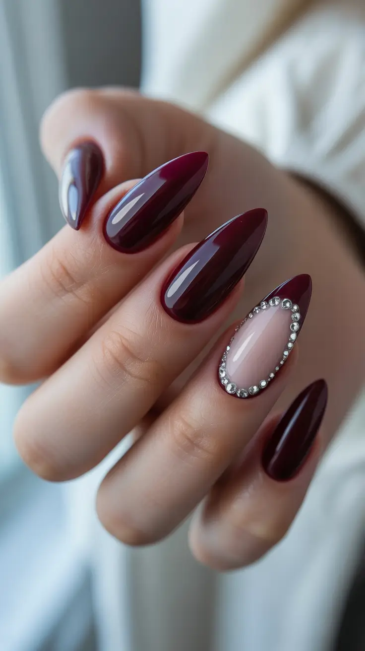 late winter nails 2025 2026 Garnet Glow Accent