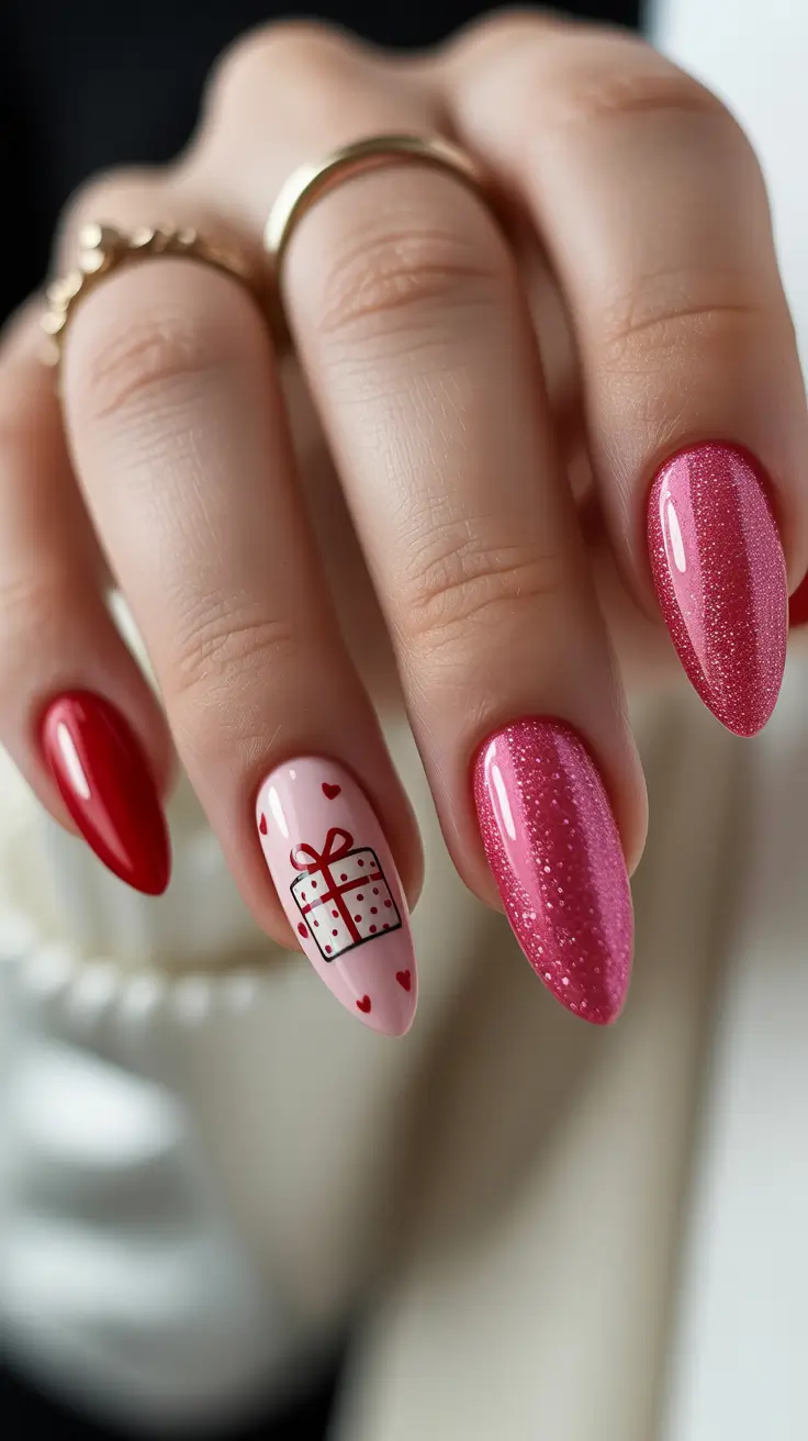 Late Winter Nails 2025–2026 Pink Gift Charm