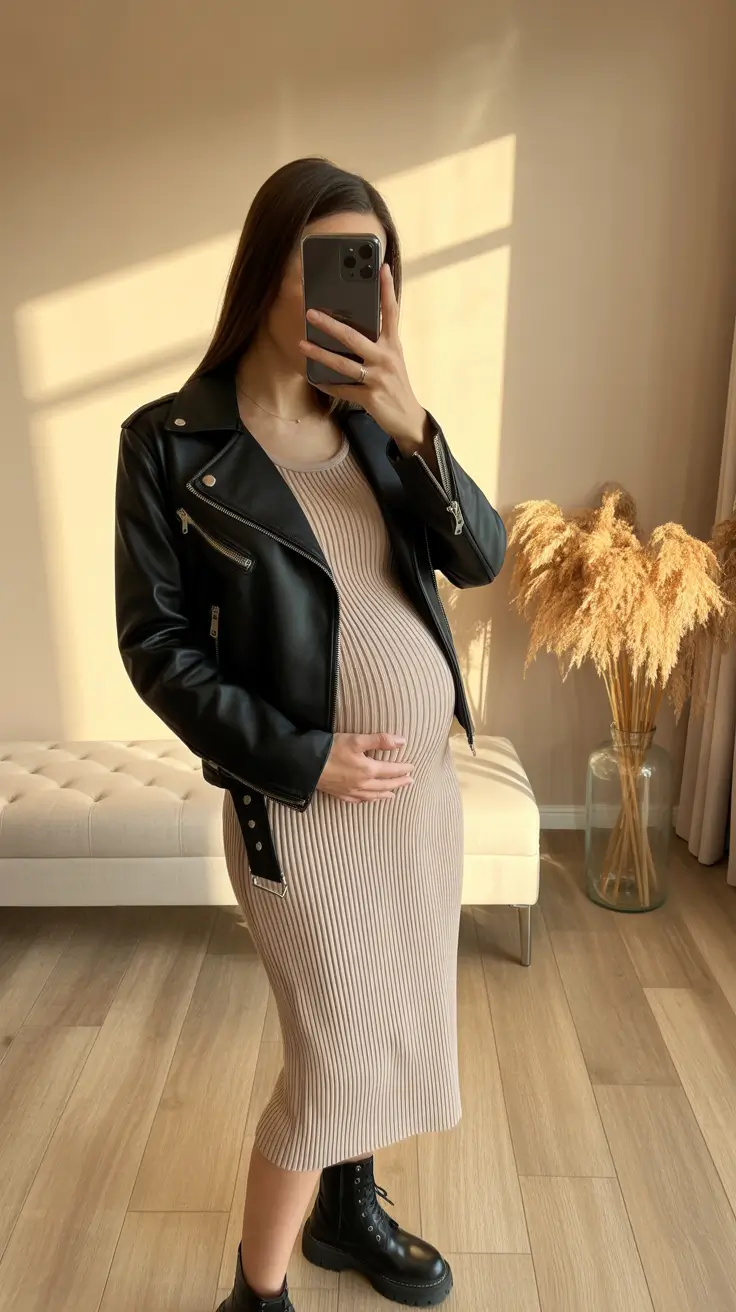 maternity outfits 2026 Soft Neutrals with an Edge