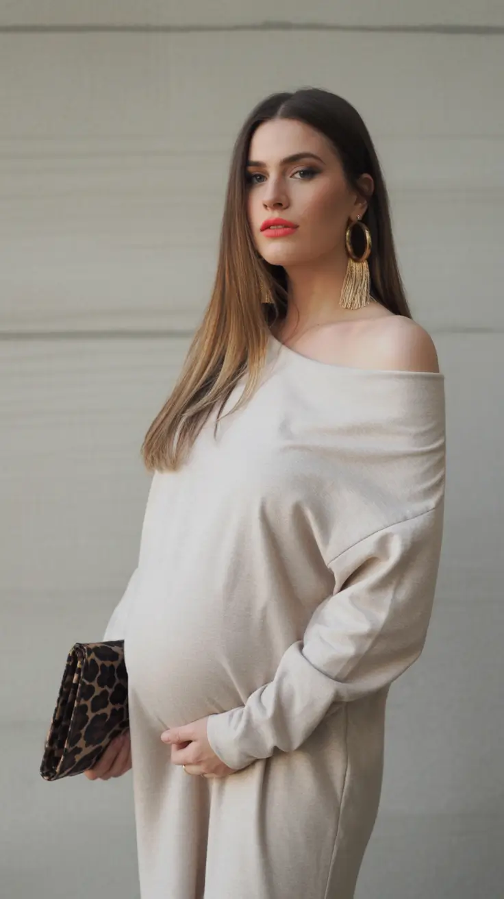 maternity outfits 2026 Minimal Glamour with a Bold Accent